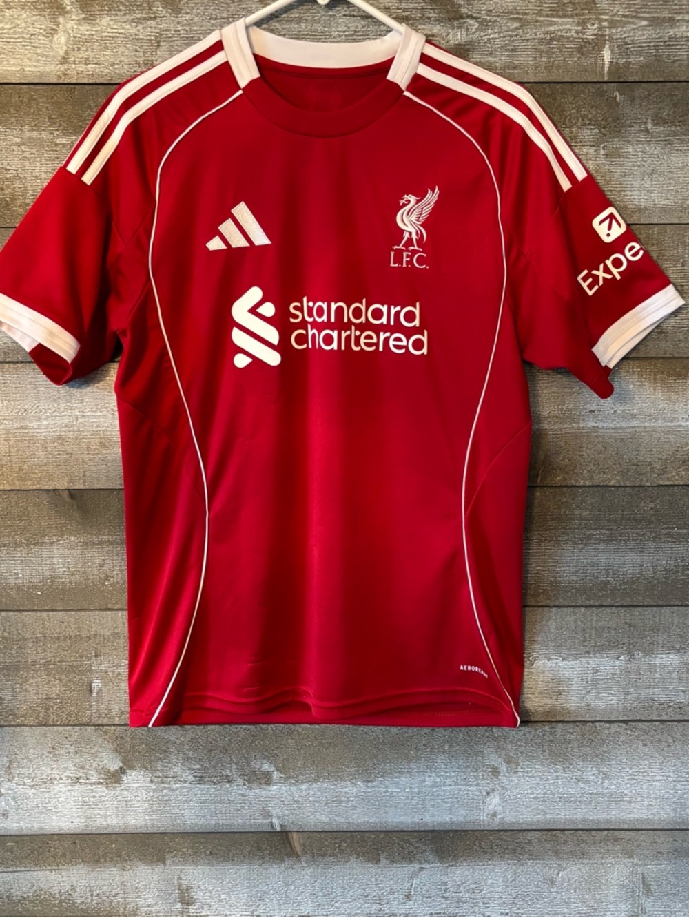 adidas Red Liverpool FC Jersey with White Accents